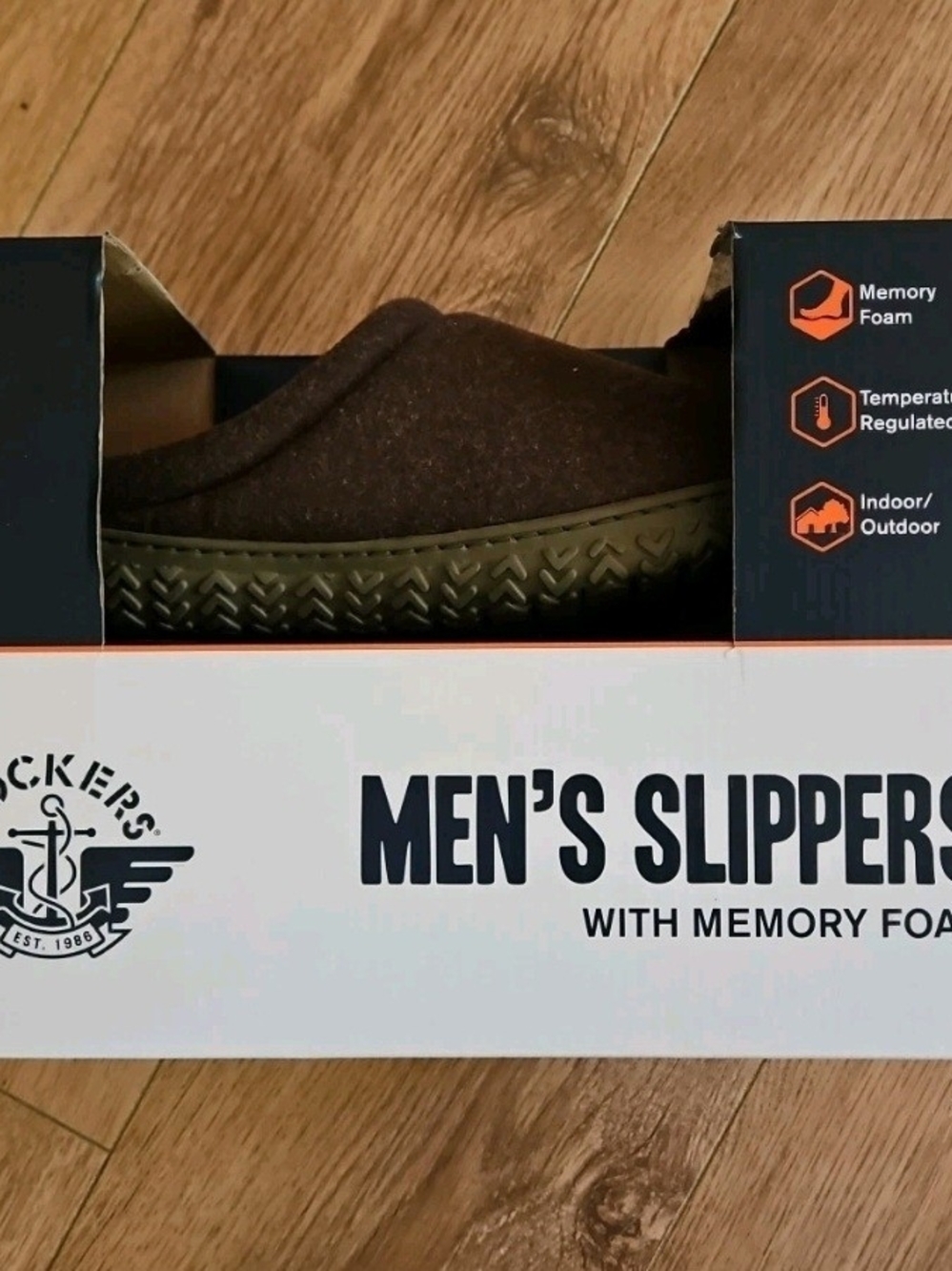 Men's Memory Foam Slippers - Brown Size 7/8